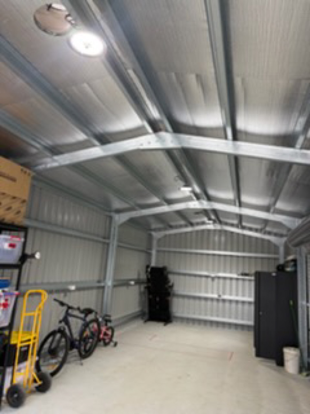 Interior of a new Colorbond garage
