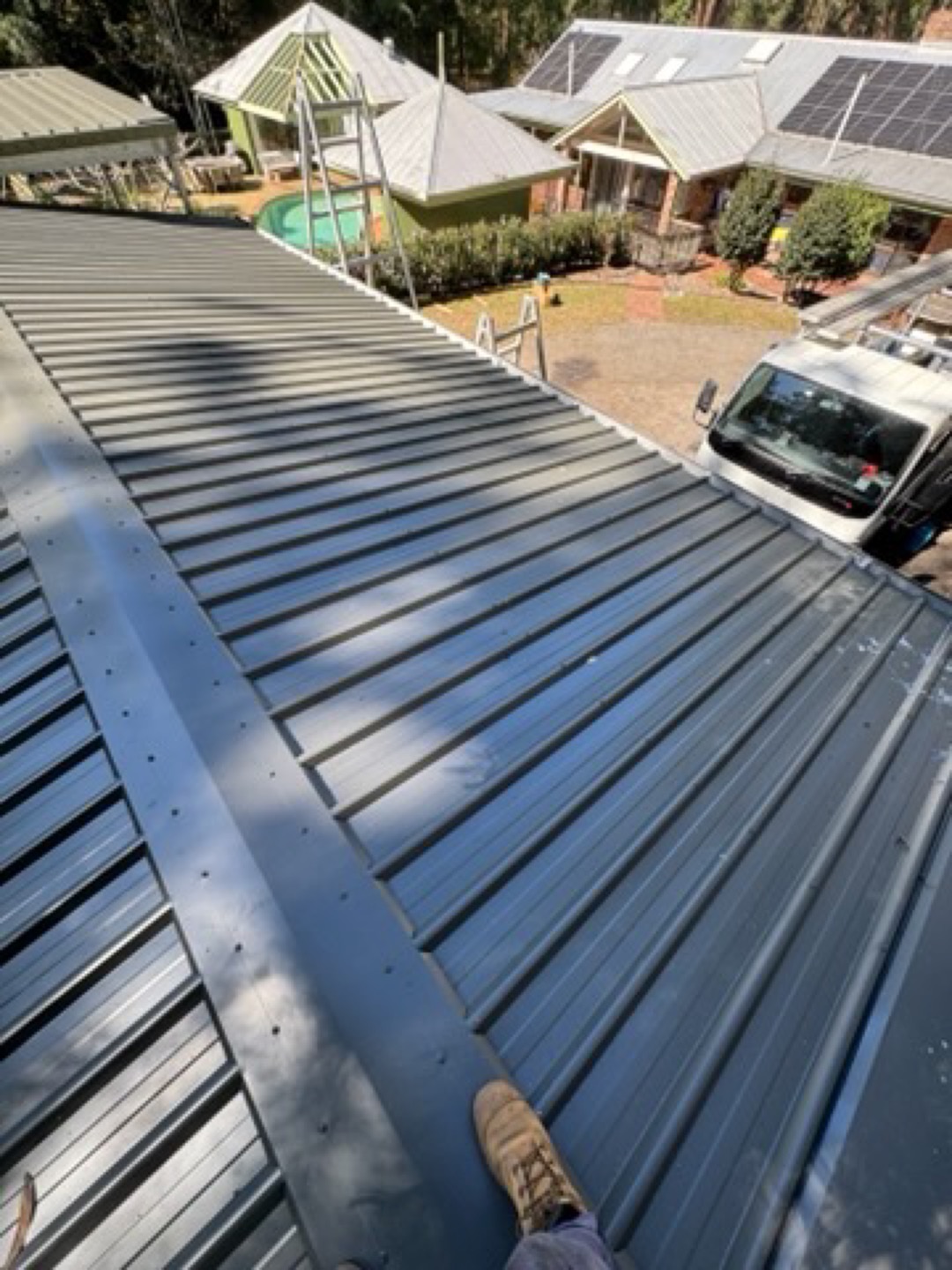 Charcoal Trimdek metal roof